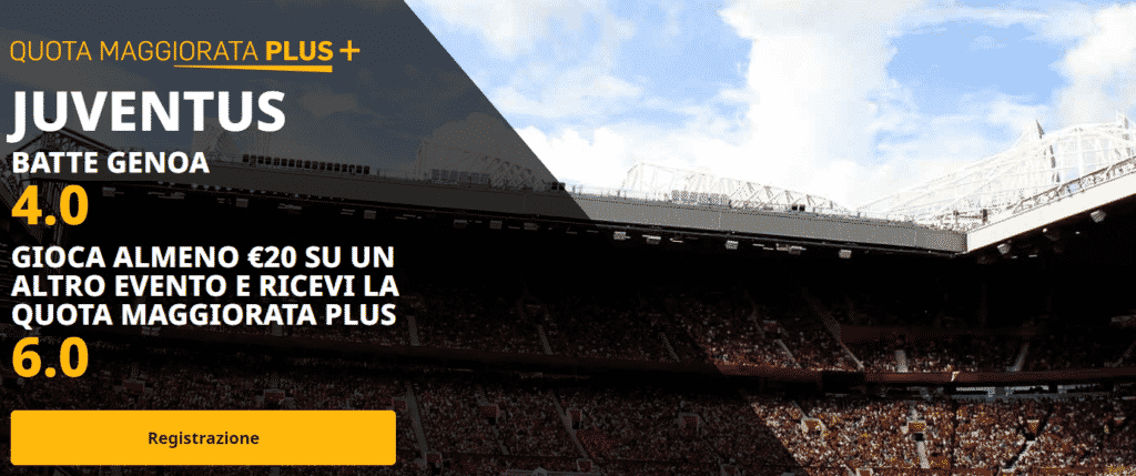 juventus genoa quota maggiorata